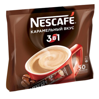 Кофе порционный растворимый Nescafe 3 в 1 Карамельный вкус