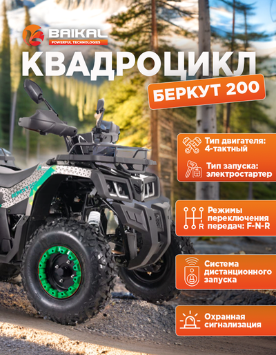 Квадроцикл BAIKAL БЕРКУТ 200 зеленый