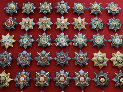 Полная коллекция полноразмерных звезд орденов Российской Империи - 40 штук без повторов! Копии LUX!
