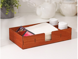 Салфетница деревянная, с отделениями под чай и специи, 245?135?55 мм, цвет коричневый