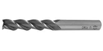 Фреза концевая ВИЗ с цилиндрическим хвостовиком, удлиненная, сталь Р6М5