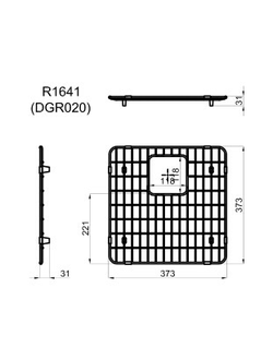 Решетка на дно мойки 40х40 R1661 с круглым сливом