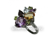 Серебряное кольцо с самоцветами (МС-079)
