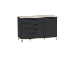 Спальня AURELIO (АУРЕЛИО) - AURELIO 455 Комод Антрацит-Блеквуд Сатиновый