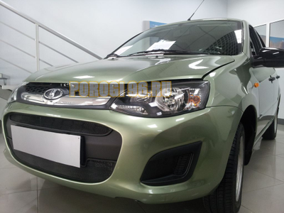 Защита радиатора Lada Kalina 2 2013- (2 части) black