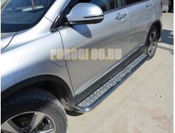 Пороги с накладным листом d53 для Haval H6 2017-...