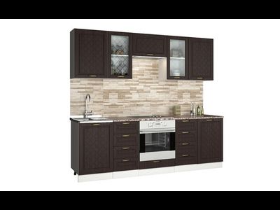 Кухня "Агава" 2,4м МДФ (Эра) лиственница тёмная