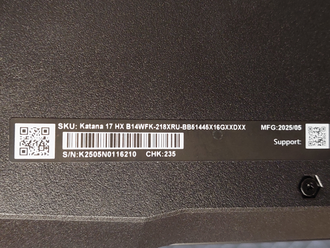 НОВЫЙ MSI Katana 17 HX B14WFK-218XRU ( 17.3 FHD IPS 144Hz i5-14450HX RTX5060 (8Gb) 16Gb 1024SSD )