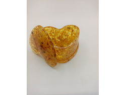 Шкатулка "Сердце" с белым янтарем.