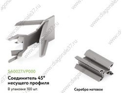 Угловое соединение профилей под 45гр Матовый хром SA0027.VP000.SLMPC.CY  ARISTO