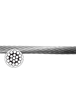 Трос нержавеющий, 1х19, 3 мм