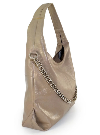 (АРТИКУЛ: 9927/1) СУМКА МЕШОК, БОЛЬШАЯ, НАТУРАЛЬНАЯ КОЖА С ГЛЯНЦЕМ, БЕЖЕВАЯ, РУЧКА ЧЕРЕЗ ПЛЕЧО