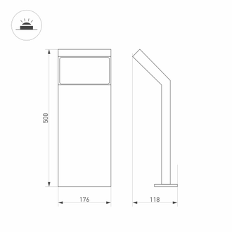 Светильник Arlight LGD-ECRAN-BOLL-H500-9W Warm 3000 (GR, 108 deg, 230V)