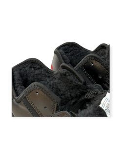 New Balance 574 leather Black  С Мехом