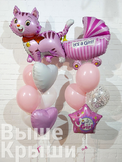 Сет "Розовый котёнок" (14 шаров)