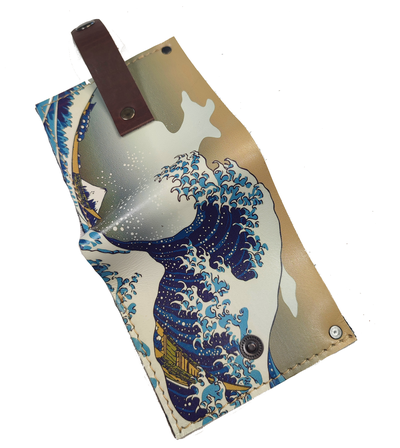 Портмоне мини-бифолд с принтом "Большая волна в Канагаве"