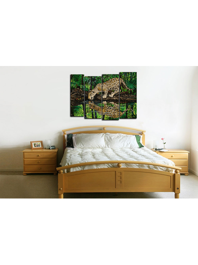 Модульная картина "Хищник на водопое"