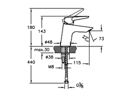 Смеситель для раковины VitrA Solid S, A42440EXP