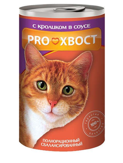 Консерва Proхвост для взрослых кошек с кроликом в соусе 0,415 кг