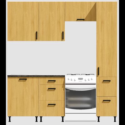 Кухня Эконом 1,5 метра с колонкой (1100х400) Цвет: Дуб Сонома/Дуб Сонома