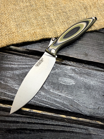 Фрикционный складной нож Канадец Большой сталь VG-10, рукоять G10 "тайга"