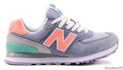 Купить кроссовки  New Balance 574 Женские lilac/orange в Екатеринбурге по низкой цене  Sneakers96-sh