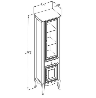 Пенал Opadiris Лоренцо 45 светлый орех, правый