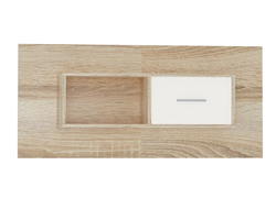 Полка навесная 120 см 1д, дуб сонома, белый