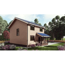 Двухэтажный каркасный дом с четырьмя спальнями 145м² (SK57)