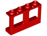 Window 1 x 4 x 2 Plane, Single Hole Top and Bottom for Glass, Red (61345 / 4567872)