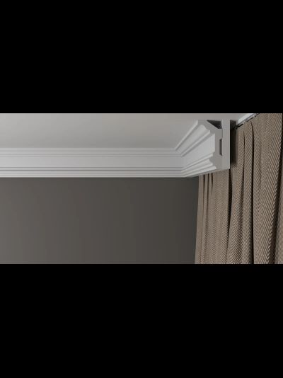 Потолочный плинтус DECOR-DIZAYN DD503, из дюрополимера, под покраску, ударопрочный, 2 метра