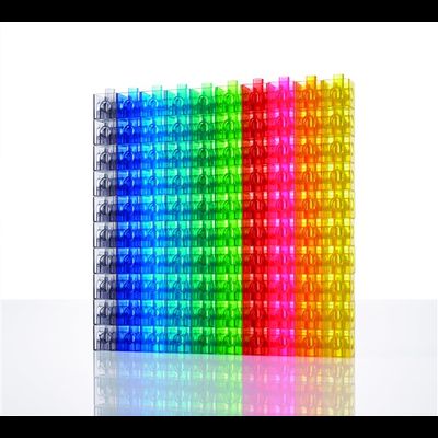 Кубики соединяющиеся 2 см. Полупрозрачные (100 шт)