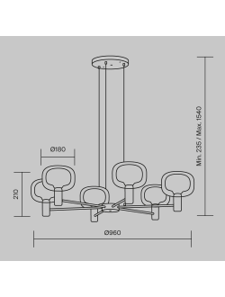 Подвесной светильник Vision, MOD411PL-06G