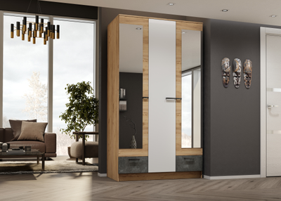 Шкаф АДЕЛЬ 1,2 Дуб Вотан-Белый гладкий