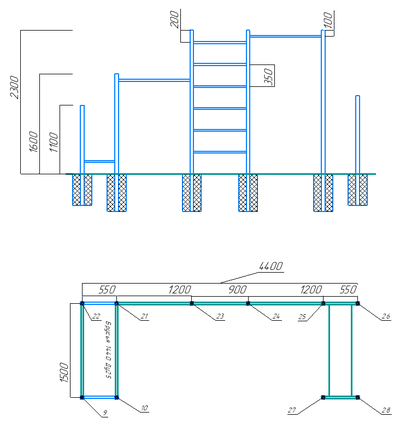 Спортивная площадка Workout W151