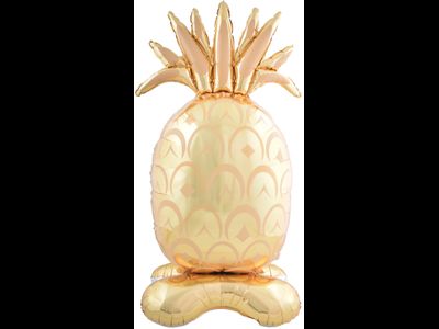 Шар 3D (59''/150 см) Фигура на подставке, Ананас, Золото