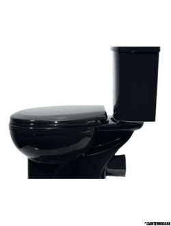 Цветной унитаз Оскольская Керамика Дора Антивсплеск черного цвета горизонтальный выпуск 47374130402