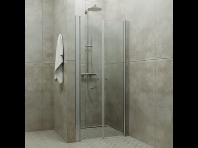 Дверь душевая Дабл 90*185, хром, прозр.(1место) [53814]