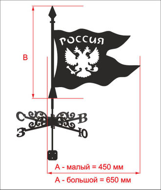 Флюгер на крышу "Флаг"