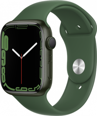 Умные часы Apple Watch Series 7, 45 мм, корпус из алюминия, спортивный ремешок зеленый