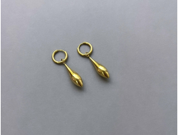 Серьги капли позолота