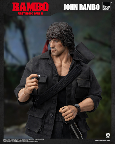 Джон Рэмбо в черном (Сильвестр Сталлоне)  - Коллекционная ФИГУРКА 1/6 scale John Rambo 2.0 (3Z03280W0) - Threezero