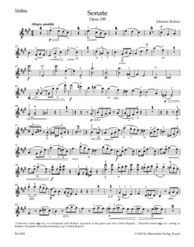 Brahms. Sonate A-dur op.100 fur Violine und Klavier