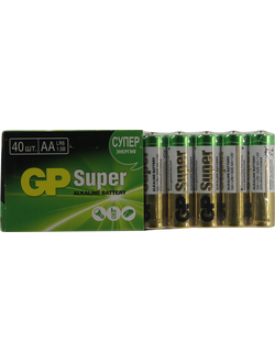 Батарейка AA щелочная GP Super 15A-2CRVS40 1.5V 40 шт