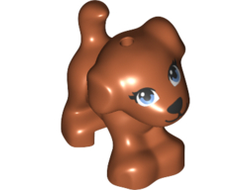 Dog, Friends, Puppy, Standing with Bright Light Blue Eyes and Black Nose, Mouth and Eyelashes Pattern Coco, Dark Orange (93088pb09 / 6288272)