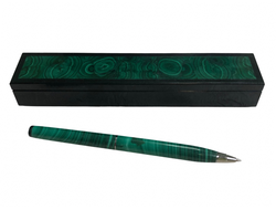 Ручка из камня малахит в футляре