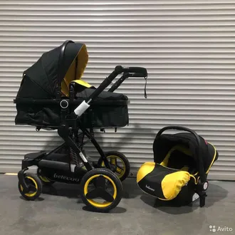 Детская коляска 3 в 1 Belecoo X6 Черно-желтый
