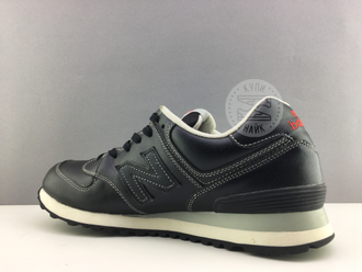 New Balance 574 Черные с белым, кожа (41-45) Арт. 040F