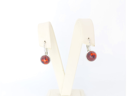 Серьги с винным янтарем