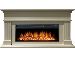 Линейный электрокамин Бруно SL с очагом Vision 42 LOG LED